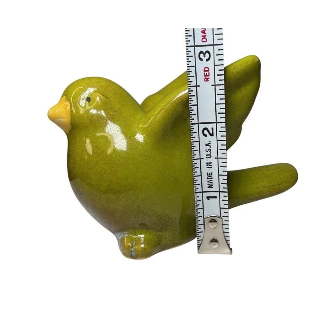 Bird‎ Figurine Flight Home Decor Small Green Glazed Ceramic